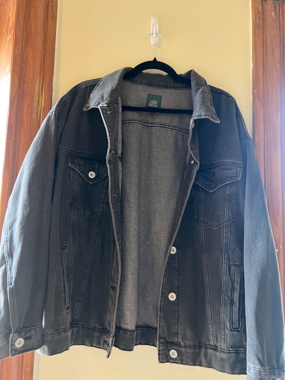 Black Denim Oversize Jacket - Picture 2 of 3